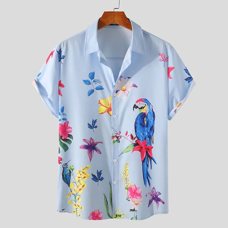 Men Shirts Short Sleeve Lapel Printed Camisa INCERUN Summer Hawaiian Beach Button Blouse Male Loose Comfortable Shirts Plus Size