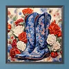 Diamond Painting-DIY Full Round Drill Flower Cowboy Boots（40*40CM)