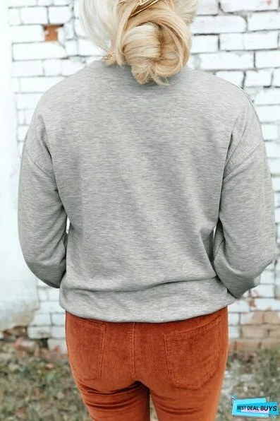 Round Neck Dropped Shoulder Sweatshirt
