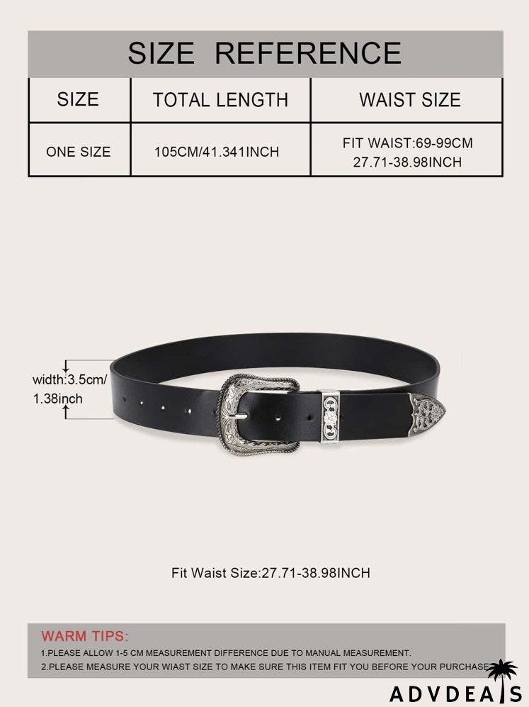 Floral Pattern Buckle Belt
