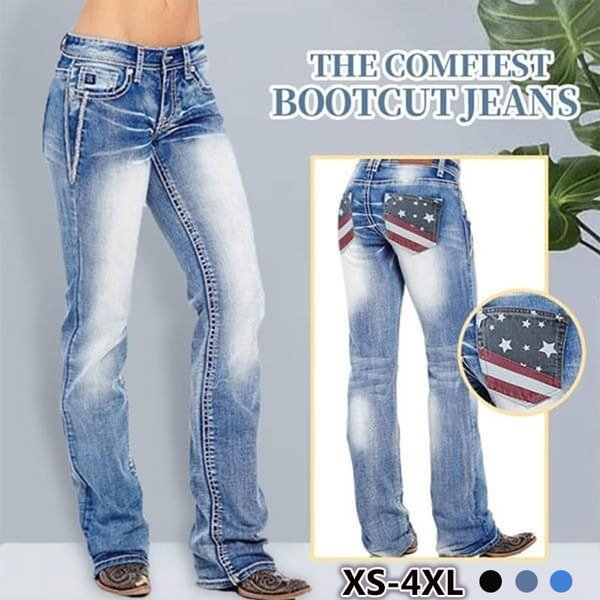 XS-4XL Casual Jeans Women Long Pants Comfortable Boot Cut Jeans 3  Plus Size Trousers Women - Shop Trendy Women's Clothing | LoverChic