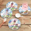 [Upgrade]6pcs/set DIY Diamond Painting Waterproof Case Classic Lighthouse Coaster Gift Decor Set