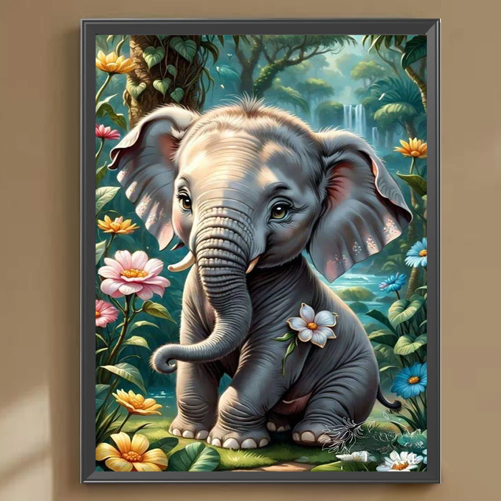Diamond Painting - Full Round Drill - Elephant (Canvas|30*40cm)