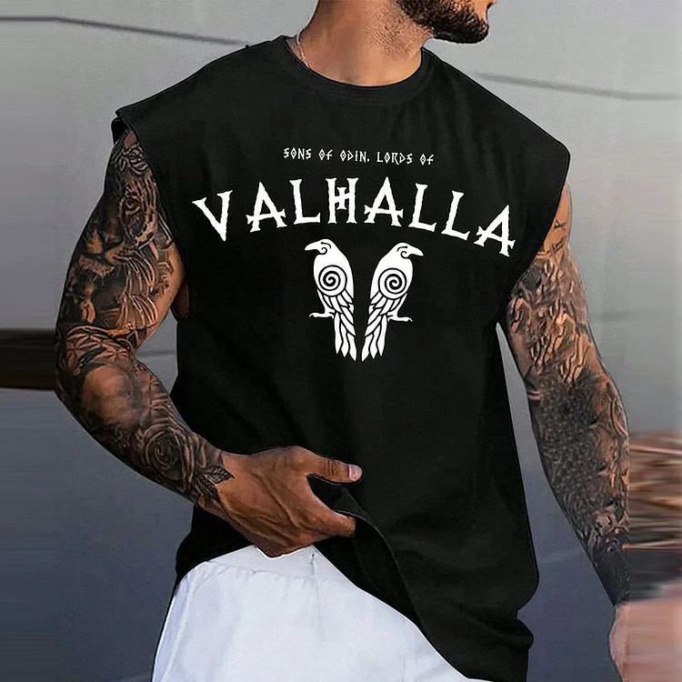 Valhalla Printed Sleeveless T-shirt Vest