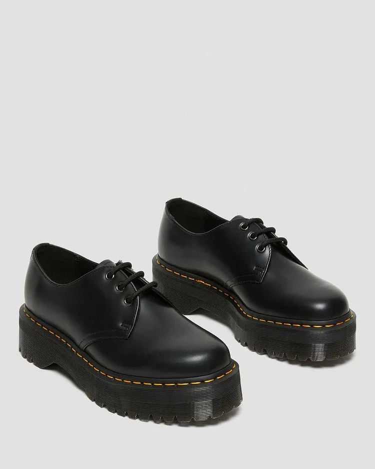 1461 3-Eye Leather Platform Boot for Women
