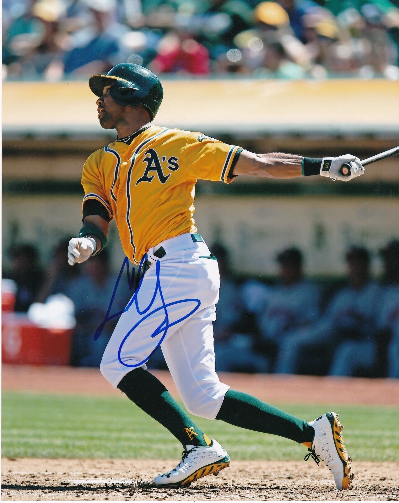 CHRIS YOUNG OAKLAND A'S ACTION SIGNED 8x10