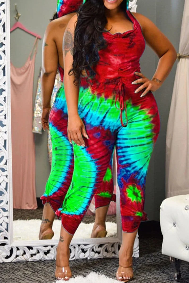 Sexy Positioning Print Jumpsuit