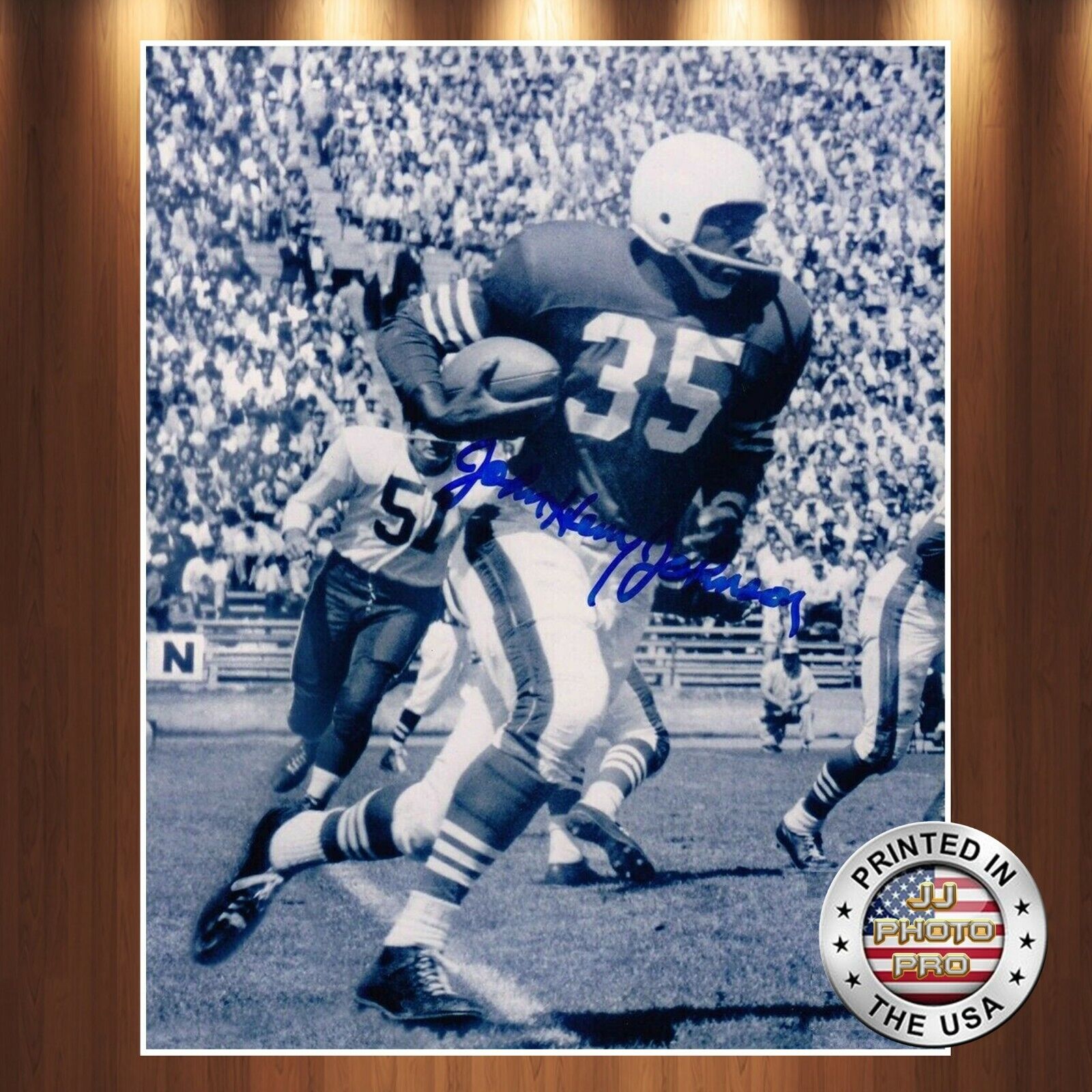 John Henry Johnson Autographed Signed 8x10 Vintage Photo Poster painting (HOF Oilers) REPRINT