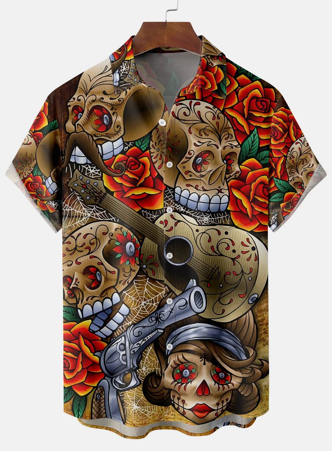 Cinco de Mayo Chest Pocket Short Sleeve Casual Shirt PLUSCLOTHESMAN