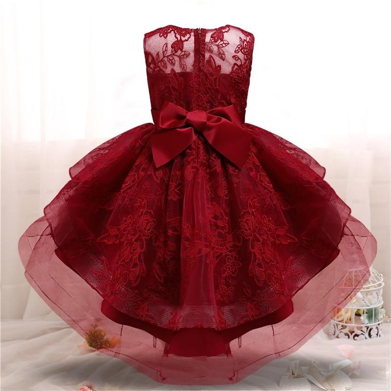 Elegant Girls Princess Dress Wedding and Birthday Party Bridesmaid Tulle Lace Embroidery Formal Dresses Kids Children Ball Gown