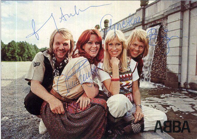 ABBA Signed Photo Poster paintinggraph - Swedish Pop Stars (Eurovision Winners 1974) preprint