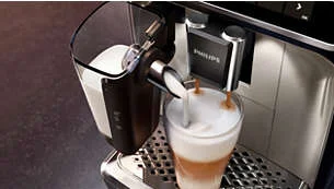 LatteGo cappuccino machine makes the most delicate milk froth fast