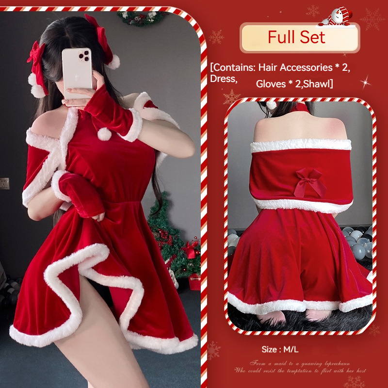 [Wetrose] In Stock 2024 Christmas Cosplay Costume Santa Girl Lingerie Sexy Lingerie Set