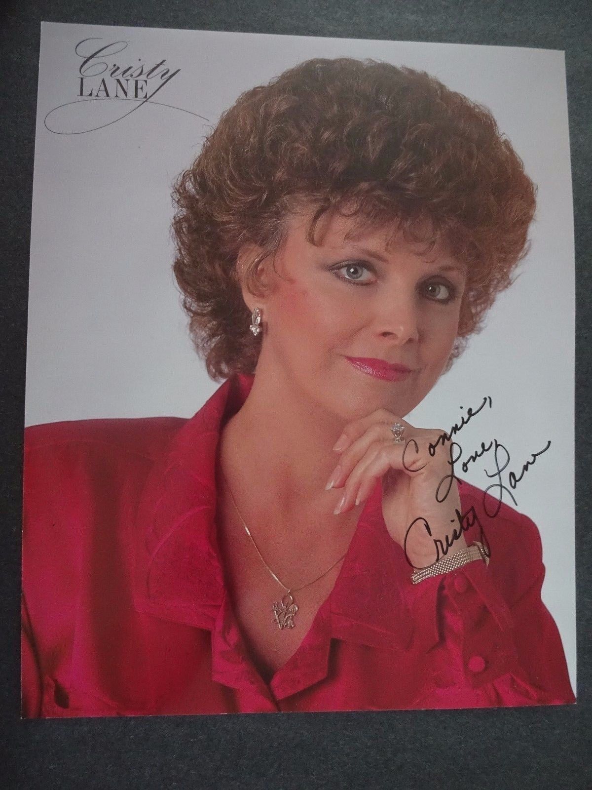 ORIGINAL, SIGNED & Inscribed Color Cristy Lane Promo Photo Poster painting