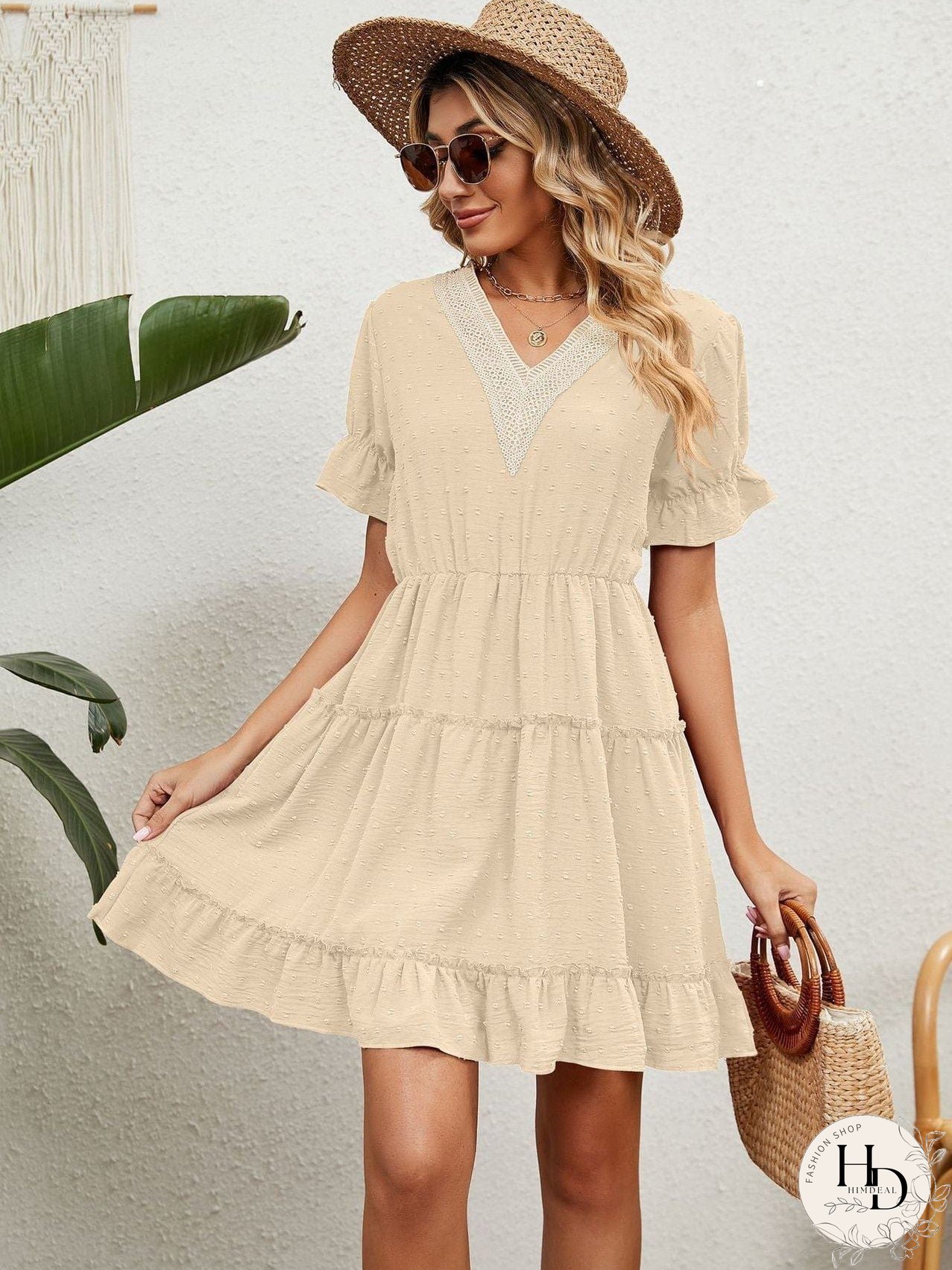 Relaxed Fit V-Neck Summer Dress