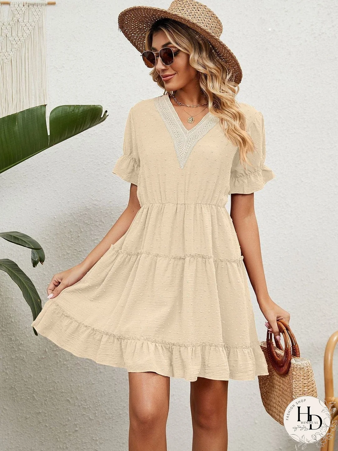 Relaxed Fit V-Neck Summer Dress