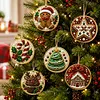 6pcs DIY Pearl Diamond Painting Christmas Tree Hanging Ornaments