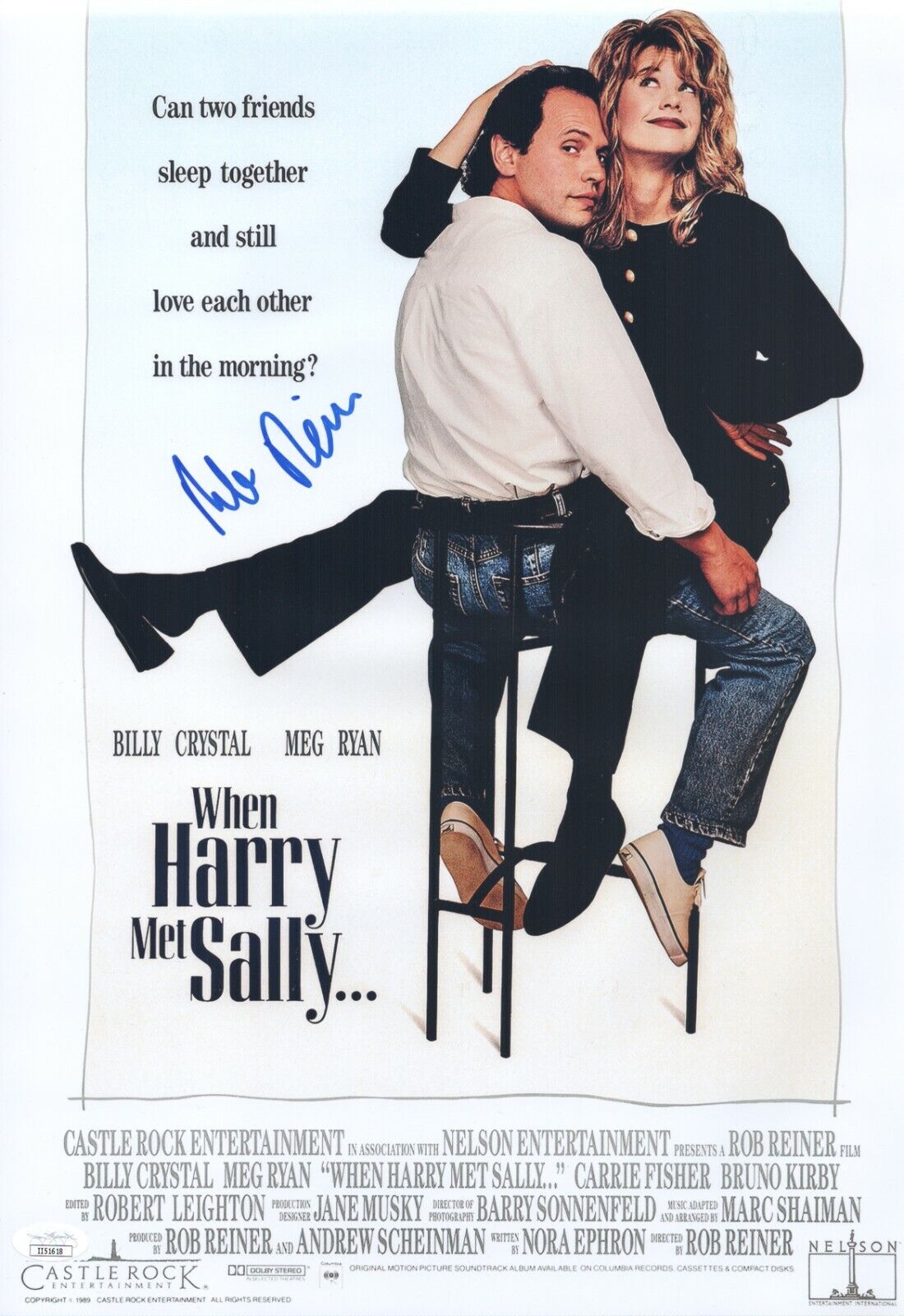 Rob Reiner Hand Signed 12x18 When Harry Met Sally Authentic Autograph JSA COA