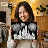 uk.everydayedeals DIY Pearl Painting With Frame - Handmade Self-Adhesive Pearls - Castle(20*30cm)