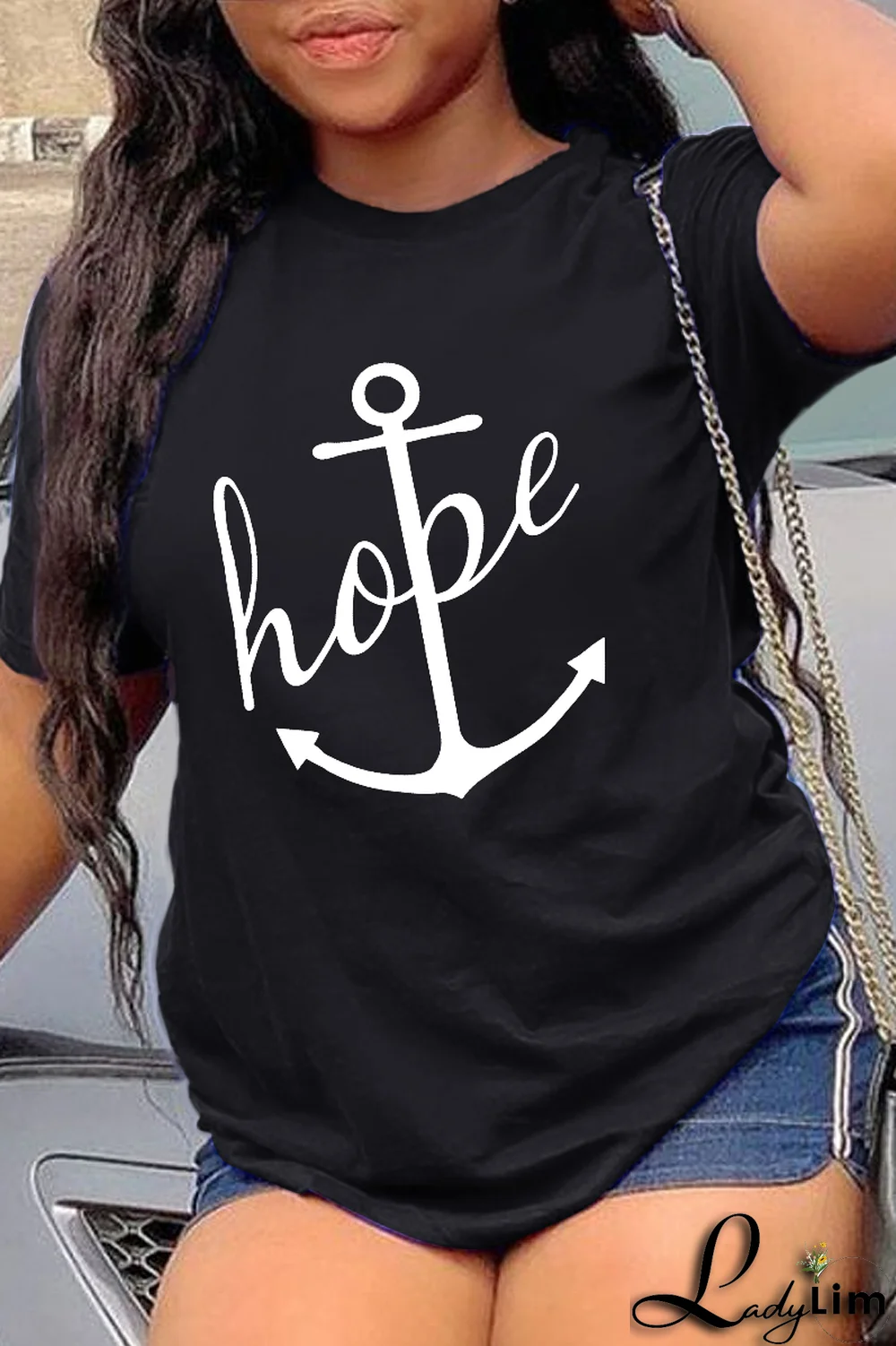 Grey Fashion Street Print Patchwork O Neck T-Shirts