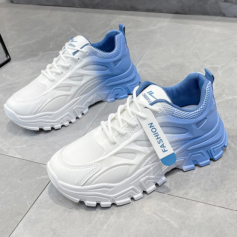 Churchf Churchf Dad Shoes Female 2024 New Mesh Breathable Platform Women's Flat Casual Sneakers Running Shoes