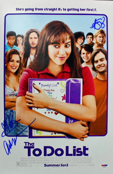 To Do List Cast (3) Aubrey Plaza, Bilson & Porter Signed 12x18 Photo Poster painting PSA #V47480