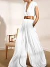 Solid Color Loose Simple Jumpsuits
