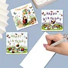 6pcs Diamond Painting Happy Birthdays Cake Greeting Card with Envelope for Family Friends Holiday Gift Congratulations