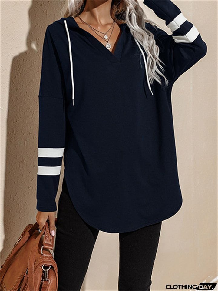 Cozy Spring Fall Thin V Neck Hoodies for Ladies