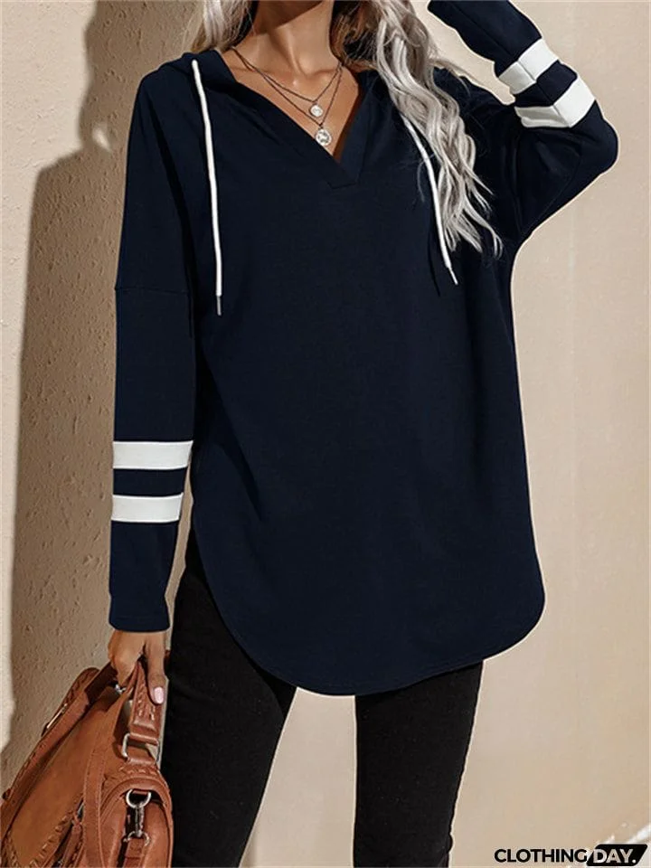 Cozy Spring Fall Thin V Neck Hoodies for Ladies