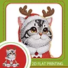 Xmas Acrylic Shaking Head 5D DIY Diamond Art Tabletop Decoration (Christmas Cat)