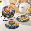 4Pcs Diamond Painting Placemat Hot Air Balloon and Mountain Art Craft Supplies