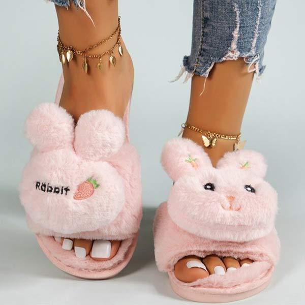Women's Rabbit Plush Slippers