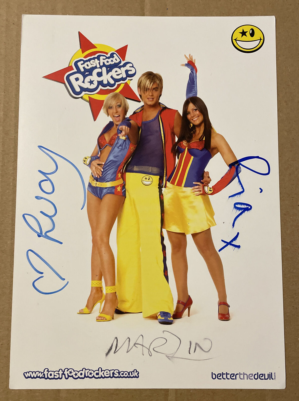 FAST FOOD ROCKERS HAND SIGNED Photo Poster painting 8x6 Autograph Promo FAN CARD Music Singers