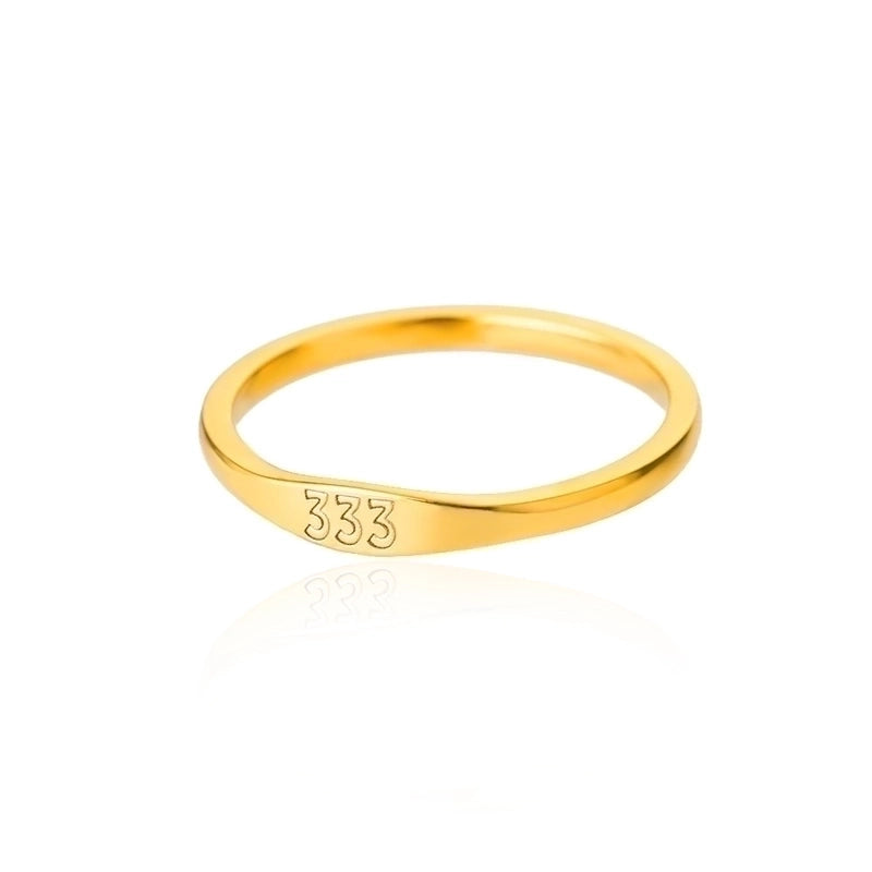 1 Piece Minimalist Number Stainless Steel Inlaid Gold Rings