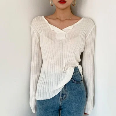 Billlnai Fall 2023 Women Clothing Women Sweater Pullover Female Knitting Sweaters Skinny Tops Loose Elegant Knitted Outerwear Thin Slim