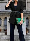 Solid Color Lapel Collar Tight Stylish Blazers