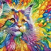 Kits de peinture en diamant partiel en forme sp&eacute;ciale de chat color&eacute; 5D DIY pour adultes d&eacute;butants d&eacute;coration int&eacute;rieure diamants et kits d&rsquo;art pr&eacute;cie