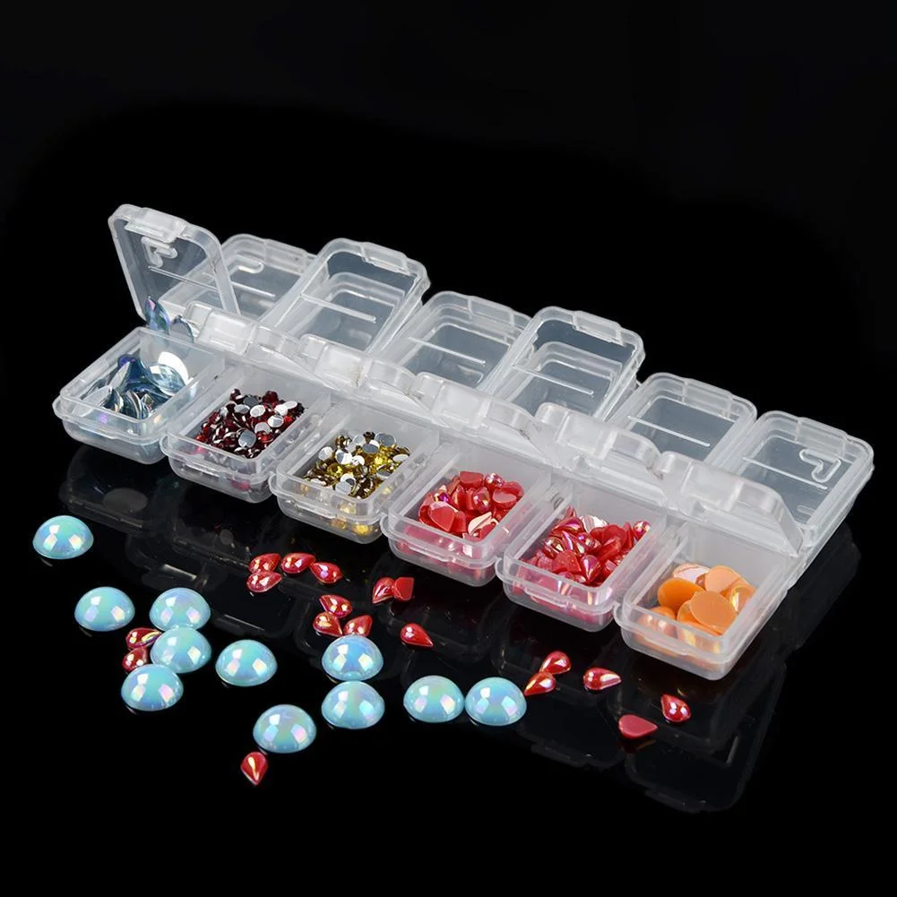 Clear Plastic Diamond Bead Storage Box DIY Diamond Painting Drill Case (12 Grid)