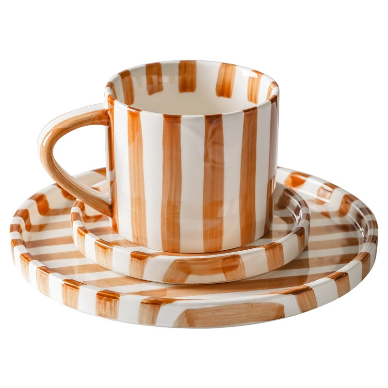 Casual Cute Stripe Ceramics Plate Water Bottles 1 Piece 1 Set