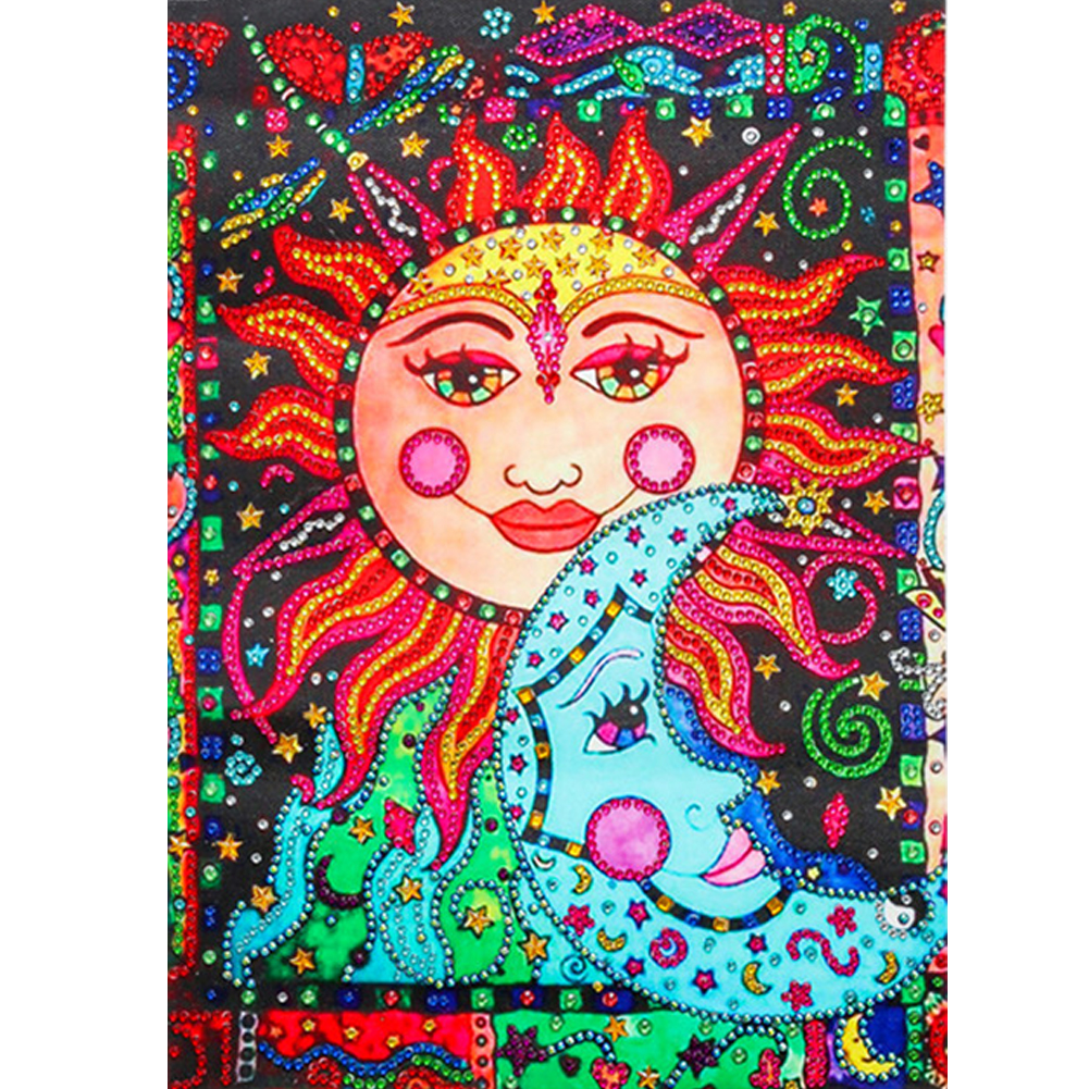 

30*40CM - Special Shaped Diamond Painting - Sun and Moon, 501 Original