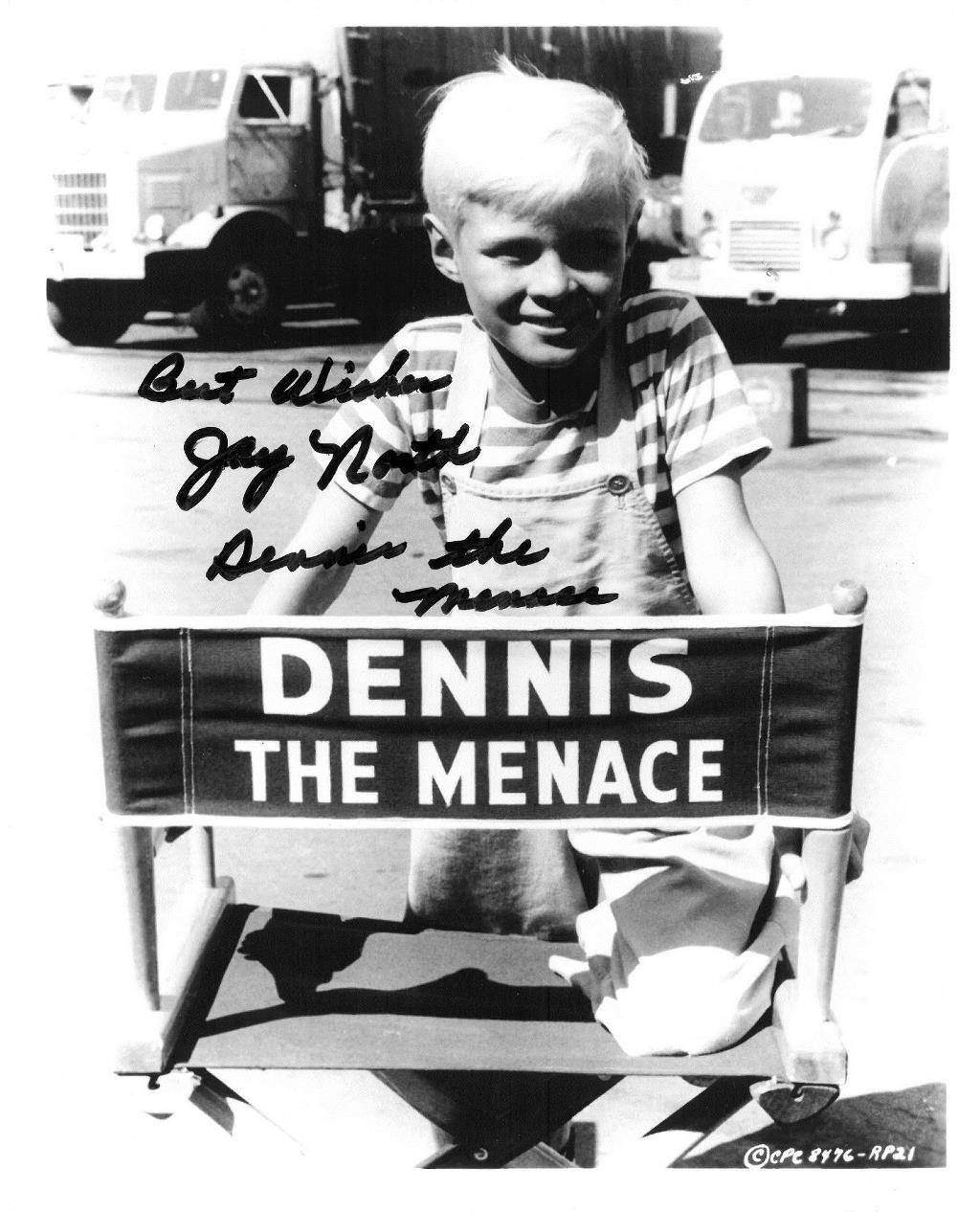 Jay North Signed Dennis the Menace Autographed 8x10 B/W Photo Poster painting PSA/DNA #B78902