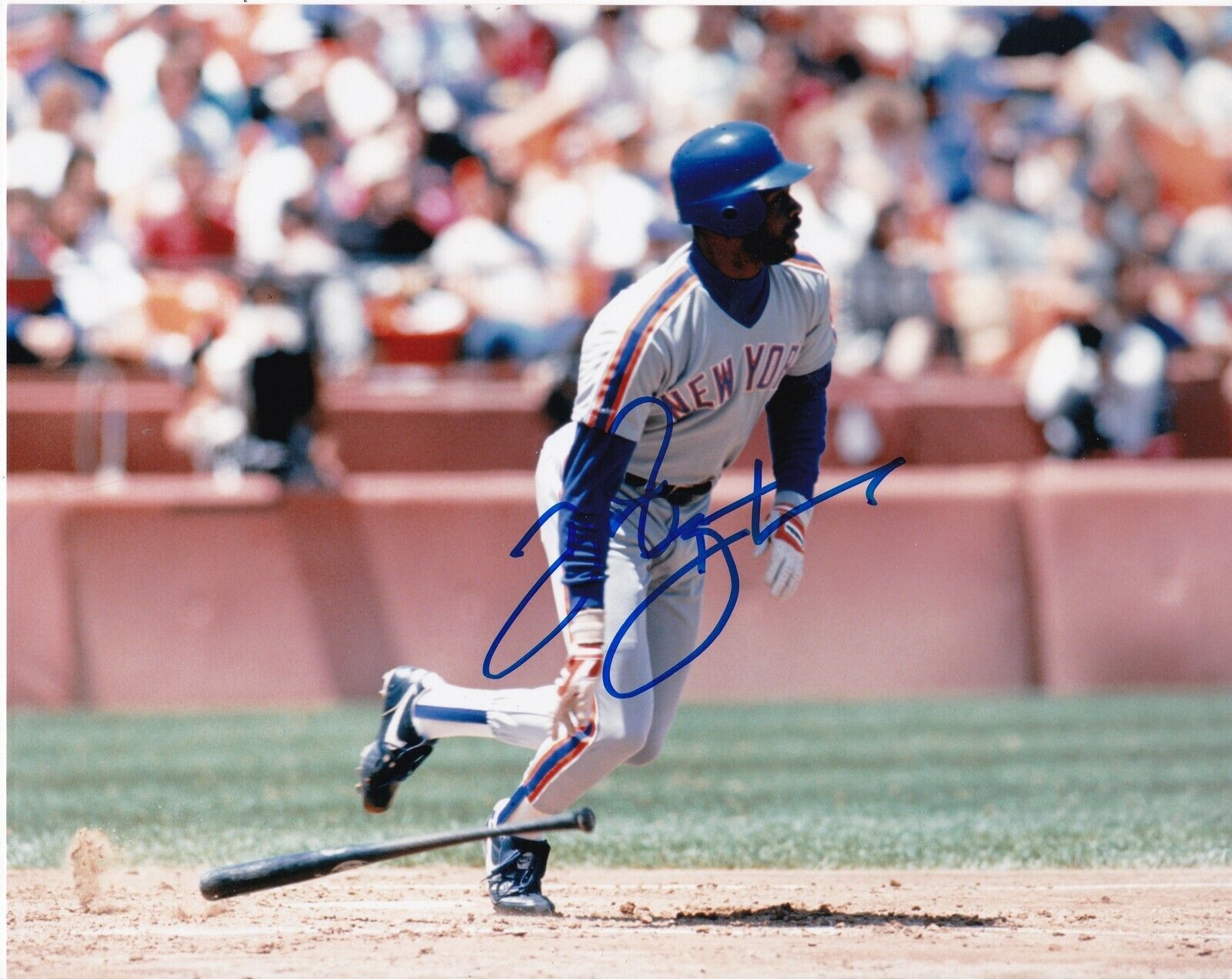 DARYL BOSTON NEW YORK METS ACTION SIGNED 8x10