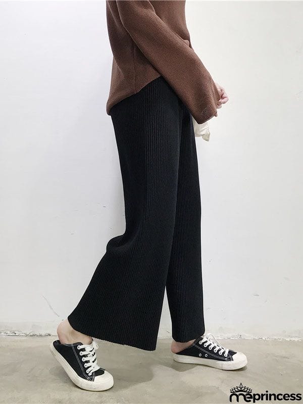 Urban Loose Wide Leg Solid Color Pants