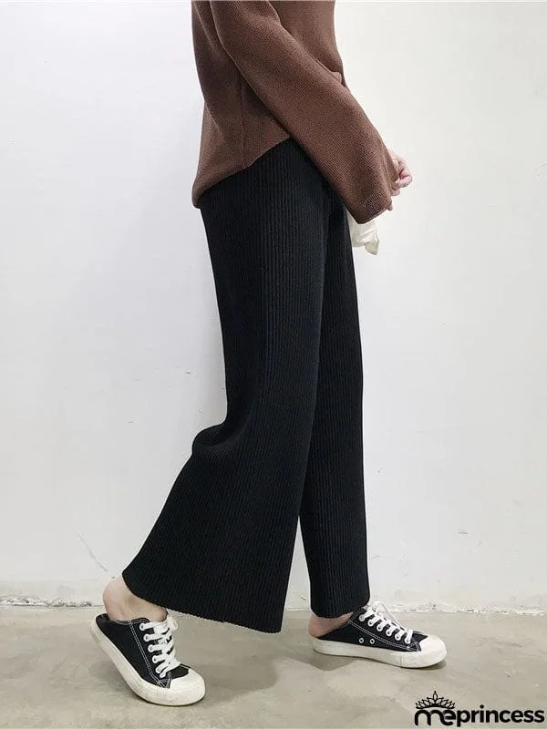 Urban Loose Wide Leg Solid Color Pants