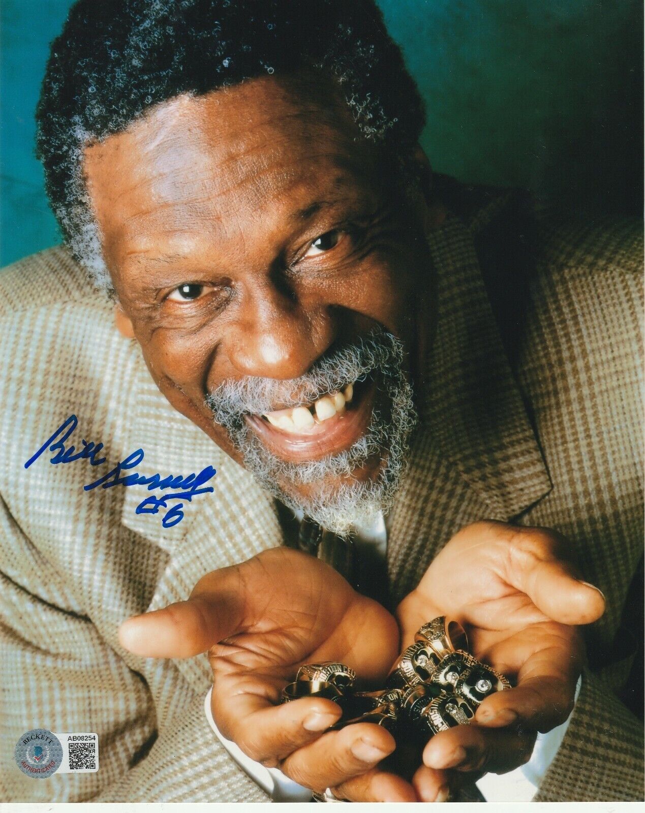 BILL RUSSELL Signed Boston Celtics 8X10 Photo Poster painting with Beckett LOA (BAS)