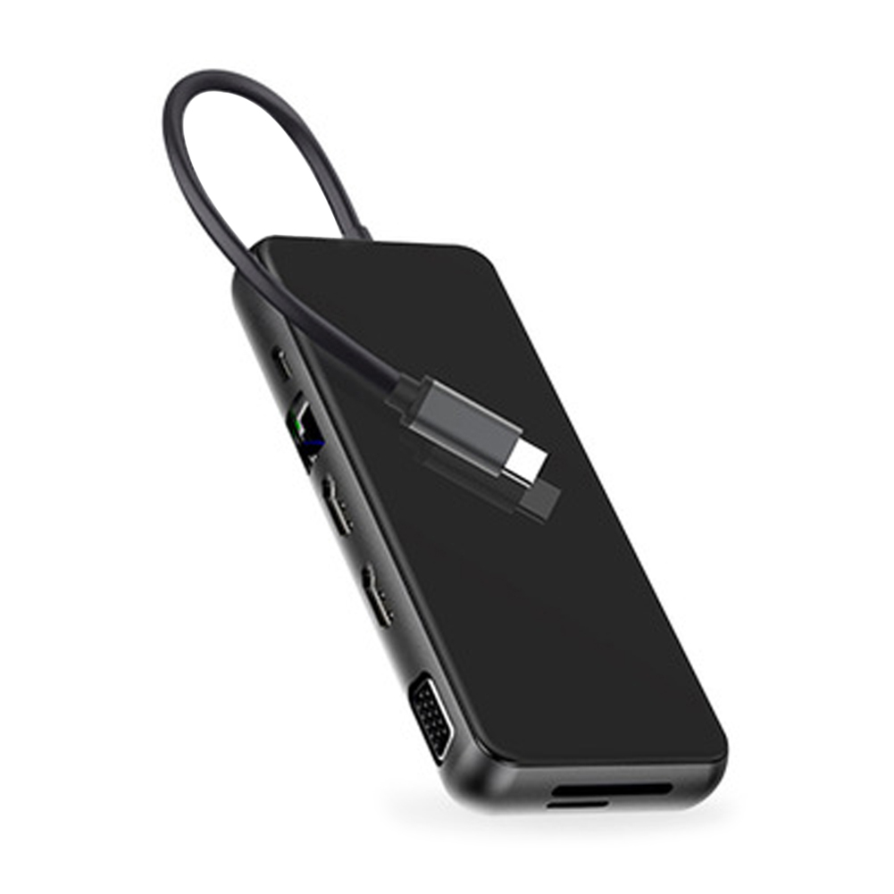 

12 in 1 USB 3.1 Type C Hub w/ Dual HDMI-Compatible VGA USB 3.0 PD RJ45 TF, 501 Original