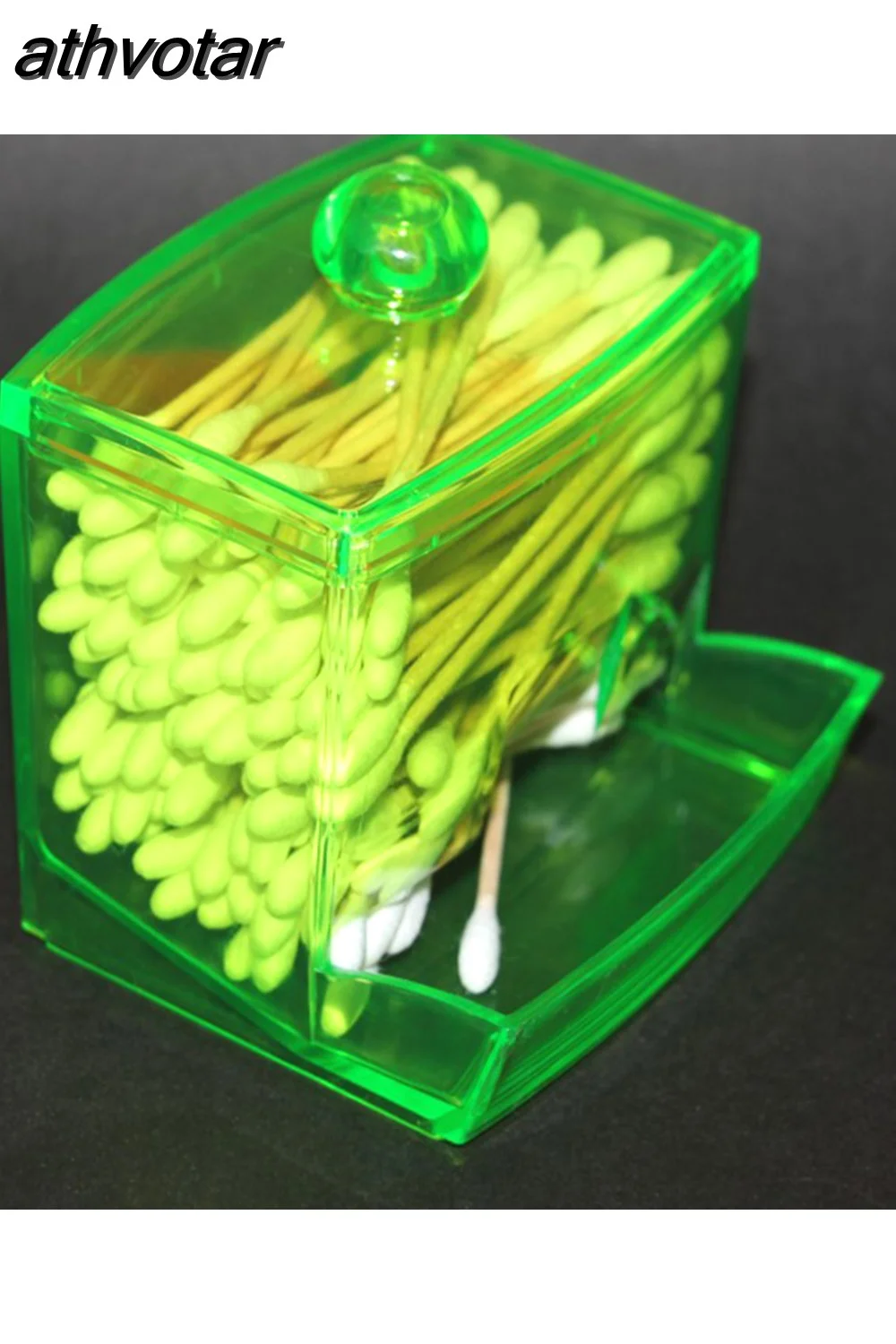 athvotar Makeup Storage Box Cotton Swab Cotton Pad Organizer Brush Plastic Box Lipstick Display Stand Bathroom Accessories