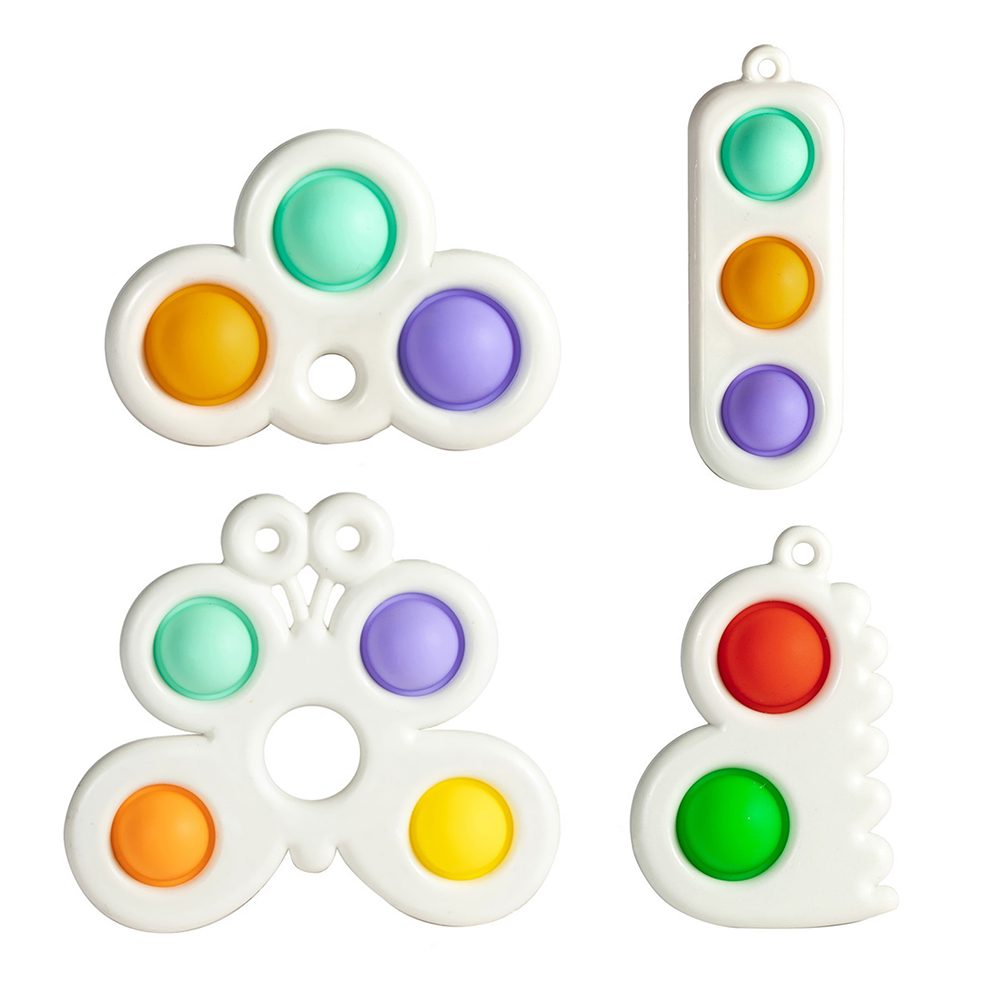 

4pcs Dimple Fidget Toy with Keychain Fingertip Bubble Relief Stress Toys, 501 Original