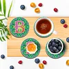 2Pcs/set Diamond Painting Letter Coaster Cup Cushion Home Decor